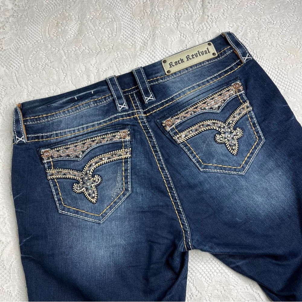 Rock Revival Vivian Dark Wash Curvy Boot Cut Size 30